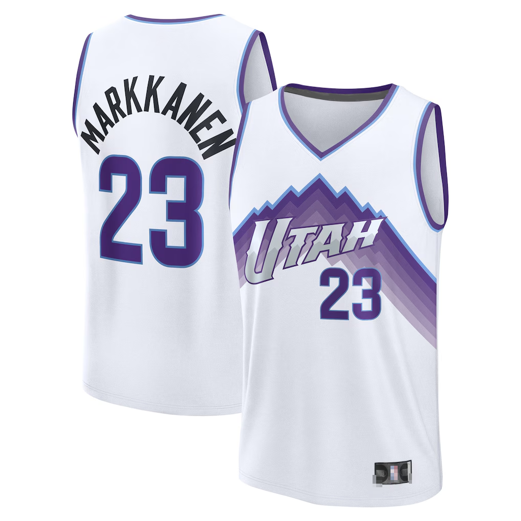 Jamed U.Jazz #23 Lauri Markkanen Fanatics White Fast Break Replica Player Jerseys - Association Edition