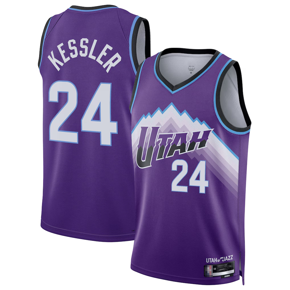 Jamed U.Jazz #24 Walker Kessler Purple Swingman Jerseys- Icon Edition