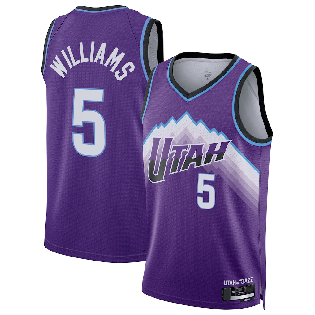 Jamed U.Jazz #5 Cody Williams Purple Swingman Jerseys - Icon Edition