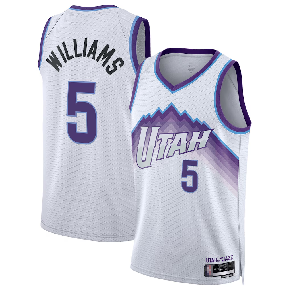 Jamed U.Jazz #5 Cody Williams White Swingman Jerseys - Association Edition