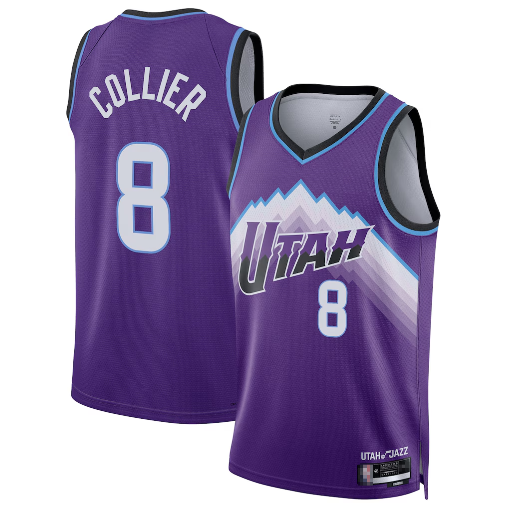 Jamed U.Jazz #8 Isaiah Collier Purple Swingman Jerseys - Icon Edition