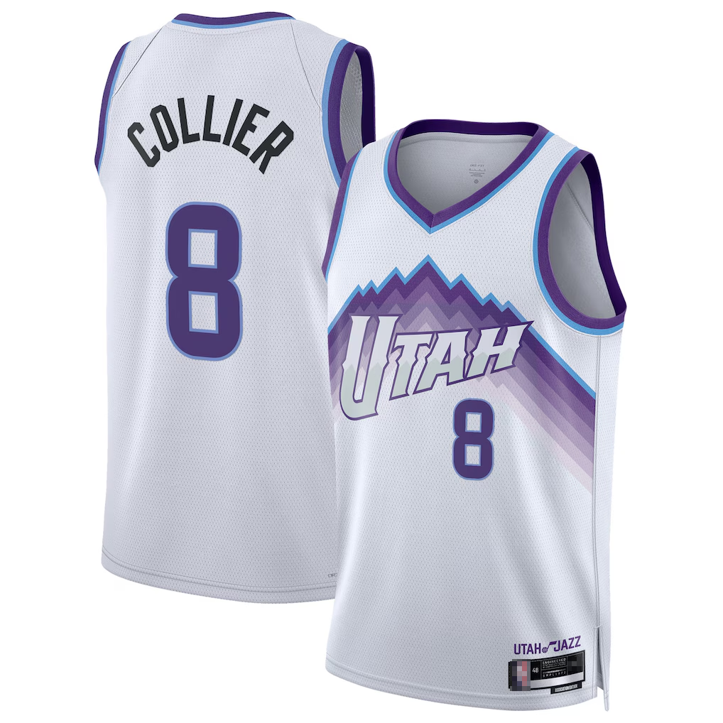 Jamed U.Jazz #8 Isaiah Collier White Swingman Jerseys - Association Edition