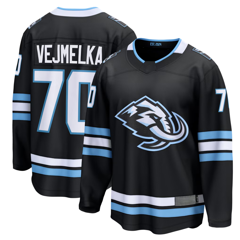 Jamed U.Mammoth #70 Karel Vejmelka Black Home Breakaway Jerseys