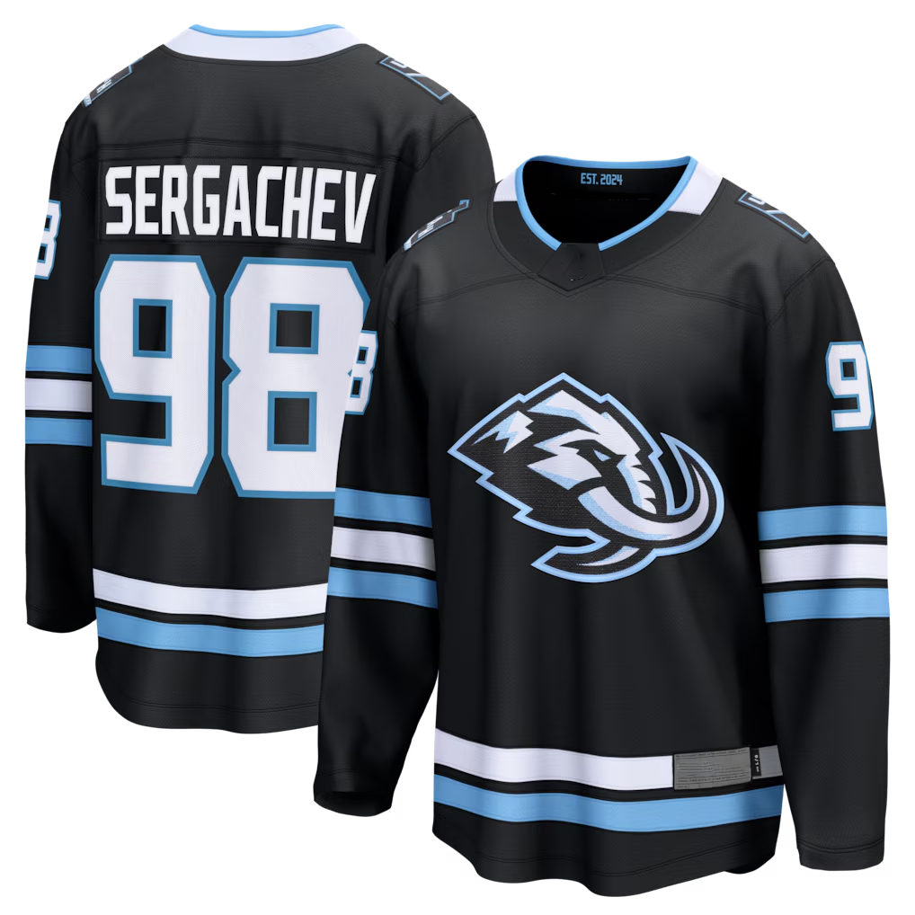 Jamed U.Mammoth #98 Mikhail Sergachev Black Home Breakaway Player Jerseys
