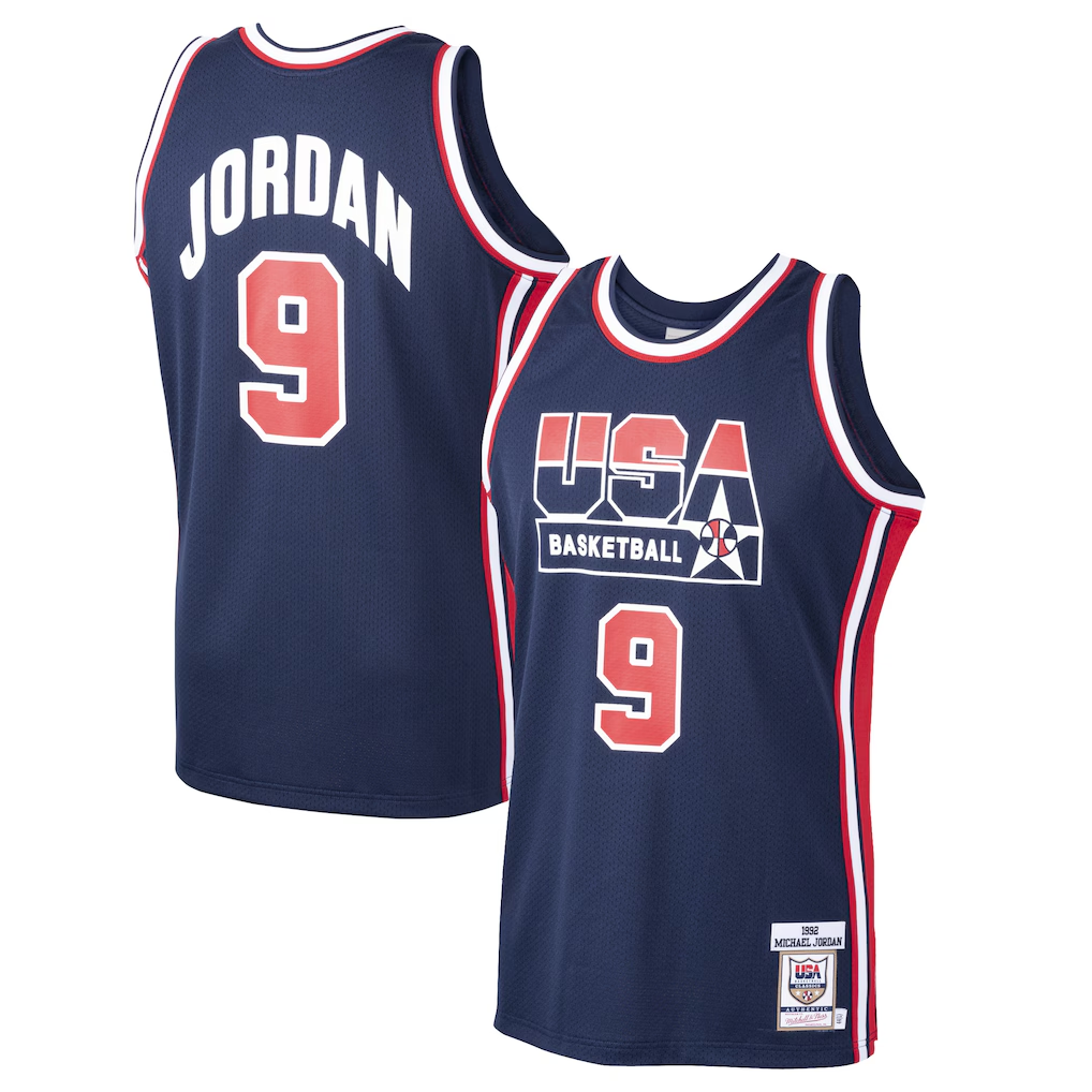 Jamed USA Basketball #9 Michael Jordan Mitchell & Ness Navy Home 1992 Dream Team Authentic Jerseys