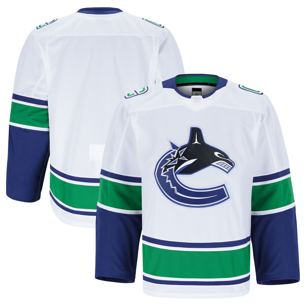 Jamed V.Canucks White Away Authentic Pro Jerseys