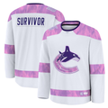 Jamed V.Canucks White Hockey Fights Cancer Survivor Practice Jerseys