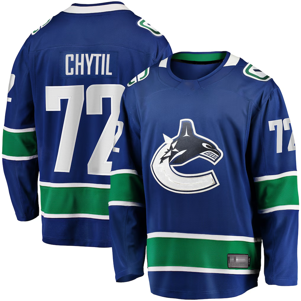 Jamed V.Canucks #72 Filip Chytil Blue Home Breakaway Jerseys