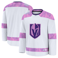 Jamed V.Golden Knights White 2024 Hockey Fights Cancer Practice Jerseys