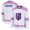 Jamed V.Golden Knights White Hockey Fights Cancer Survivor Practice Jerseys