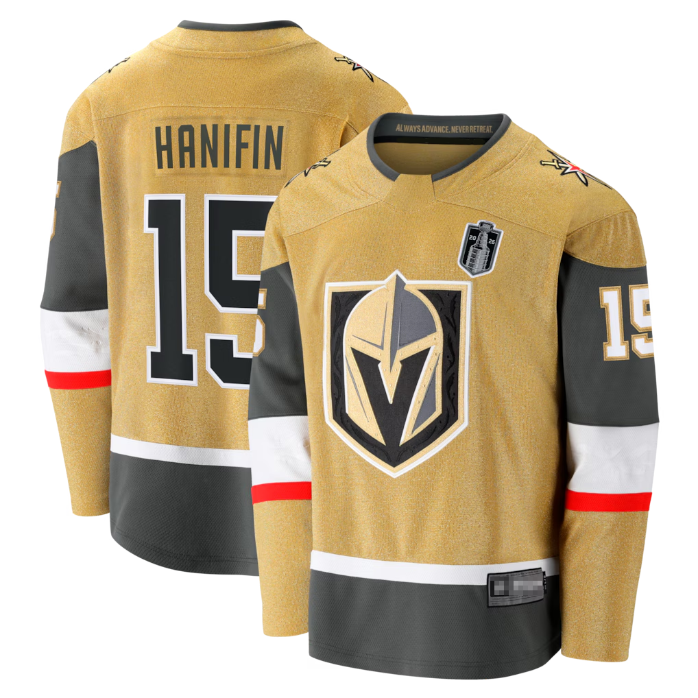 Jamed V.Golden Knights #15 Noah Hanifin Gold 2026 Stanley Cup Final Breakaway Jerseys