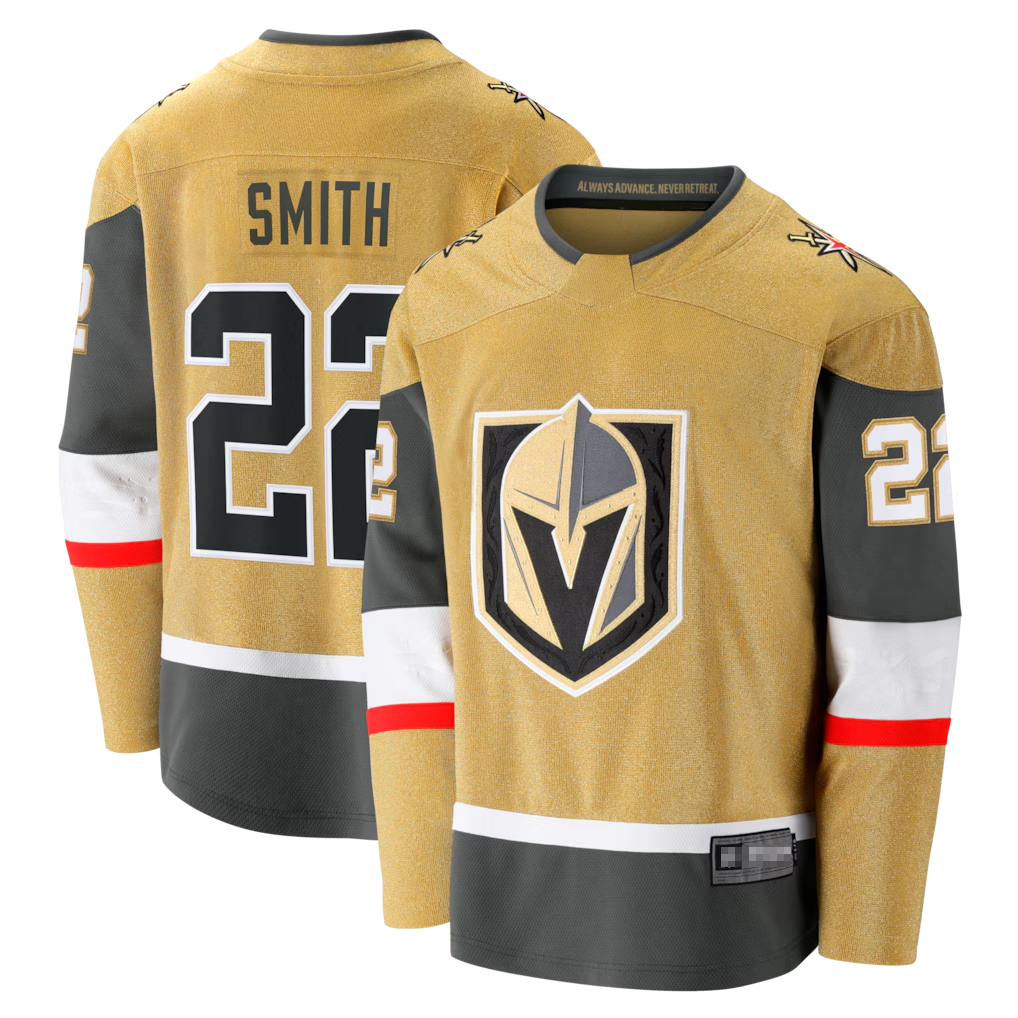 Jamed V.Golden Knights #22 Cole Smith Gold Home Breakaway Jerseys