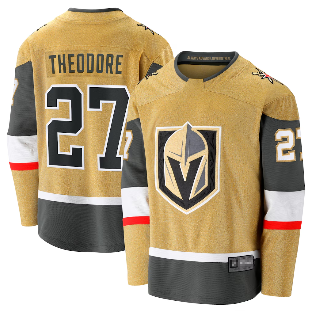 Jamed V.Golden Knights #27 Shea Theodore Gold Home Breakaway Jerseys