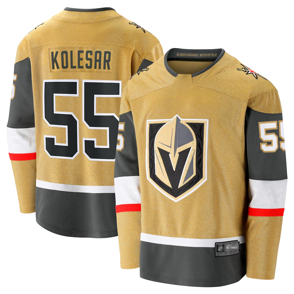Jamed V.Golden Knights #55 Keegan Kolesar Gold Home Breakaway Jerseys
