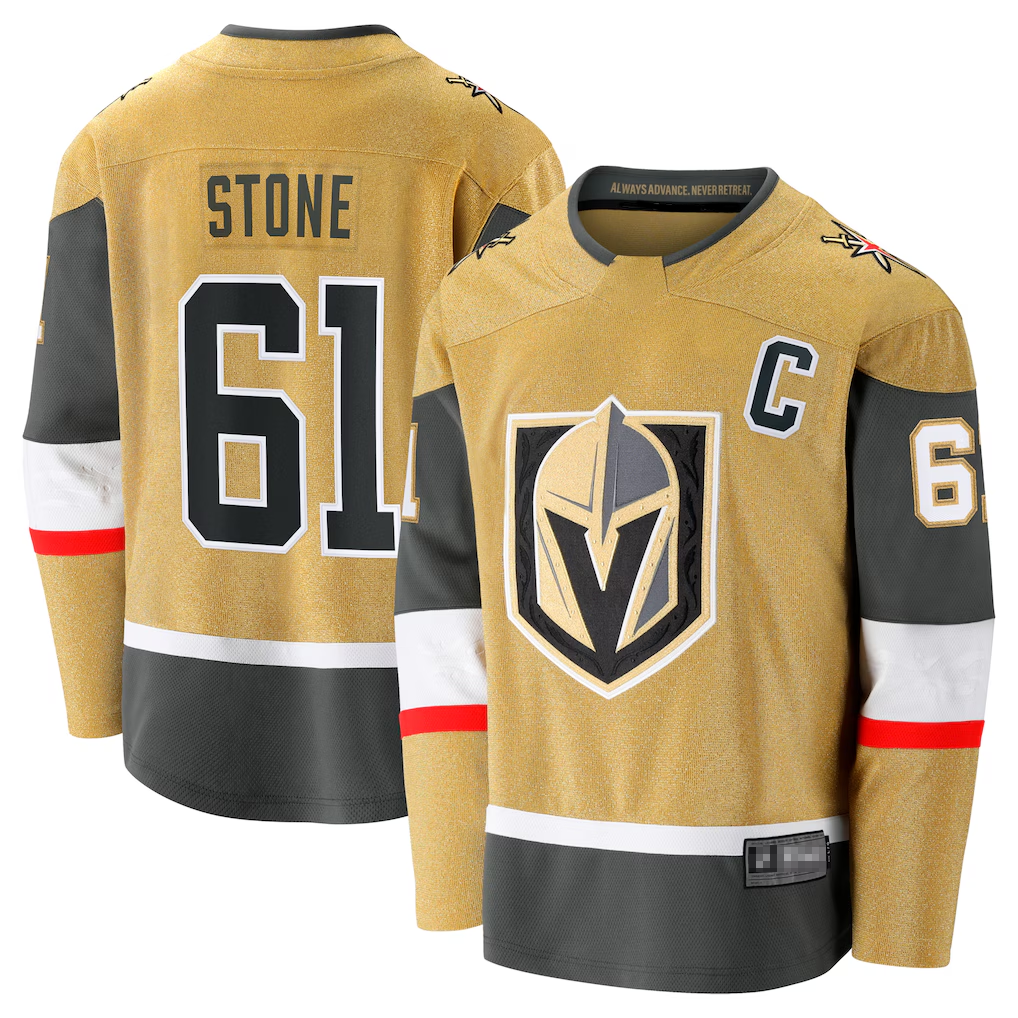 Jamed V.Golden Knights #61 Mark Stone Gold Home Breakaway Jerseys