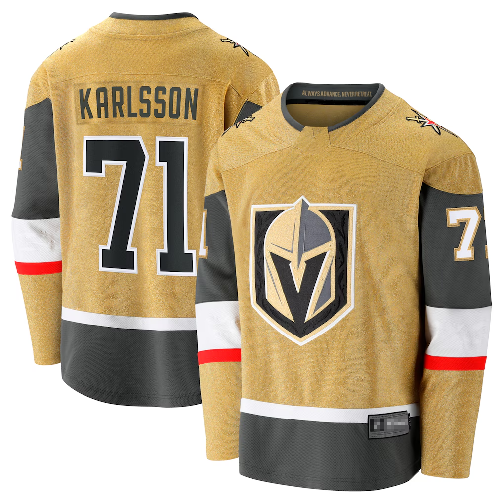 Jamed V.Golden Knights #71 William Karlsson Gold Home Breakaway Jerseys