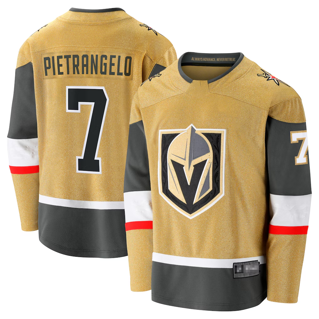 Jamed V.Golden Knights #7 Alex Pietrangelo Gold Home Breakaway Jerseys