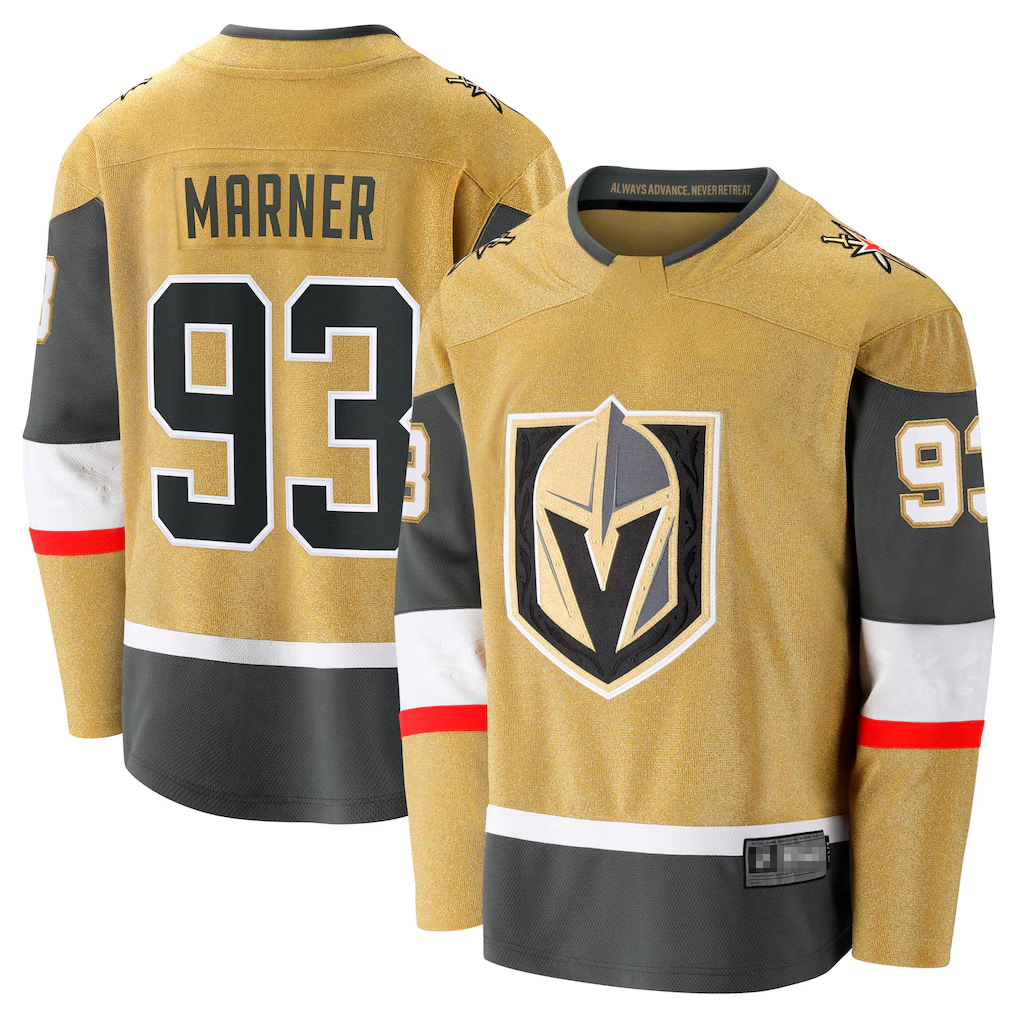 Jamed V.Golden Knights #93 Mitch Marner Gold Home Breakaway Stitched Jerseys