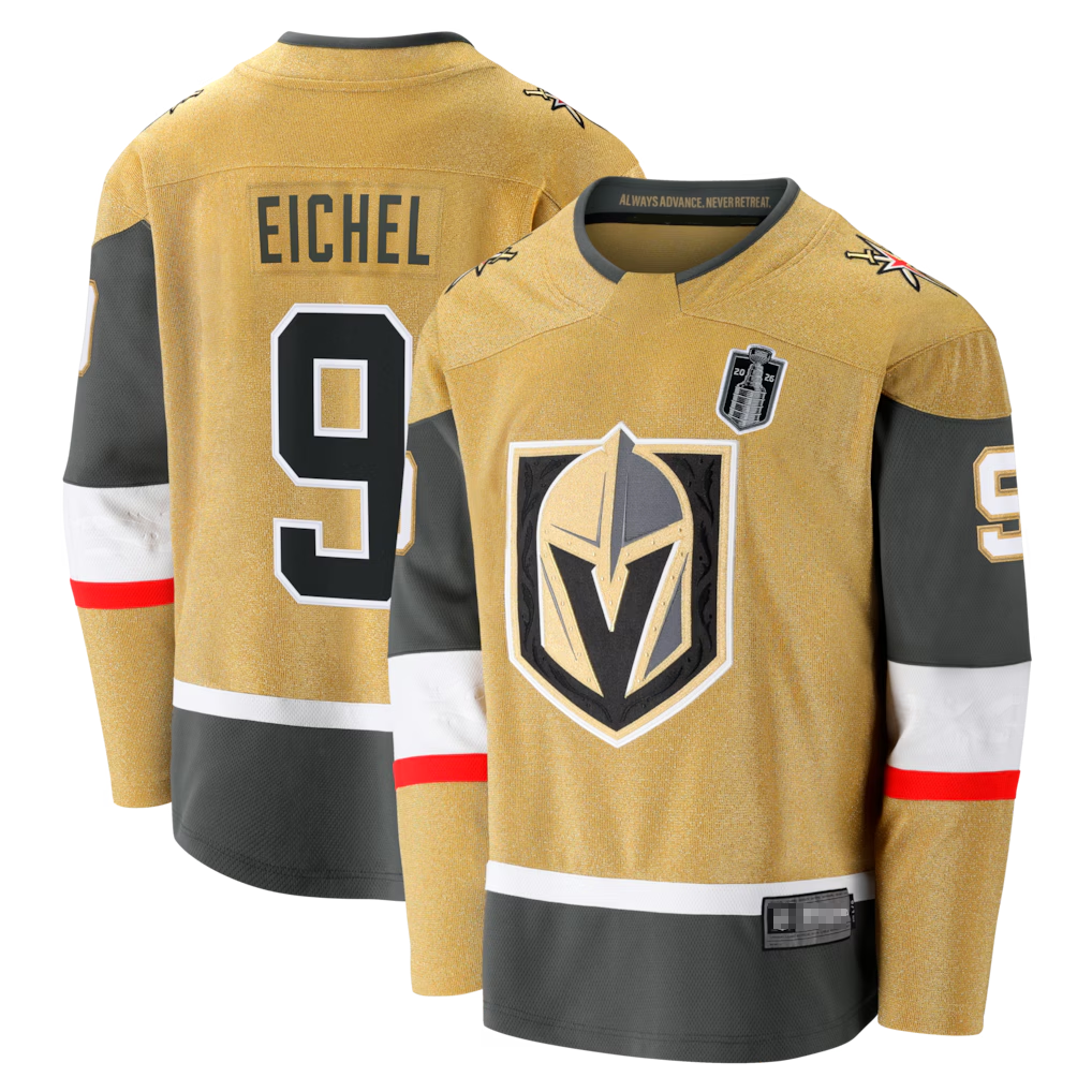 Jamed V.Golden Knights #9 Jack Eichel Gold 2026 Stanley Cup Final Breakaway Jerseys