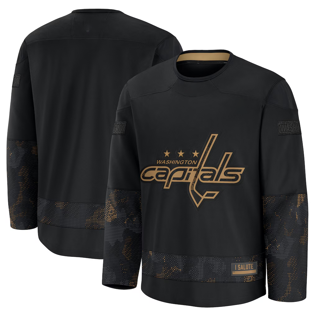 Jamed W.Capitals Black 2024 Military Appreciation Practice Jerseys
