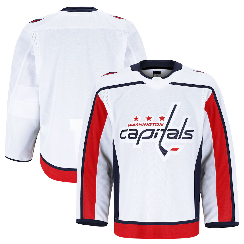 Jamed W.Capitals White Away Authentic Pro Jerseys
