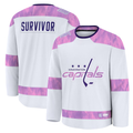 Jamed W.Capitals White Hockey Fights Cancer Survivor Practice Jerseys