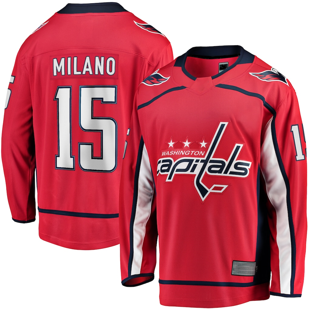 Jamed W.Capitals #15 Sonny Milano Red Home Breakaway Jerseys