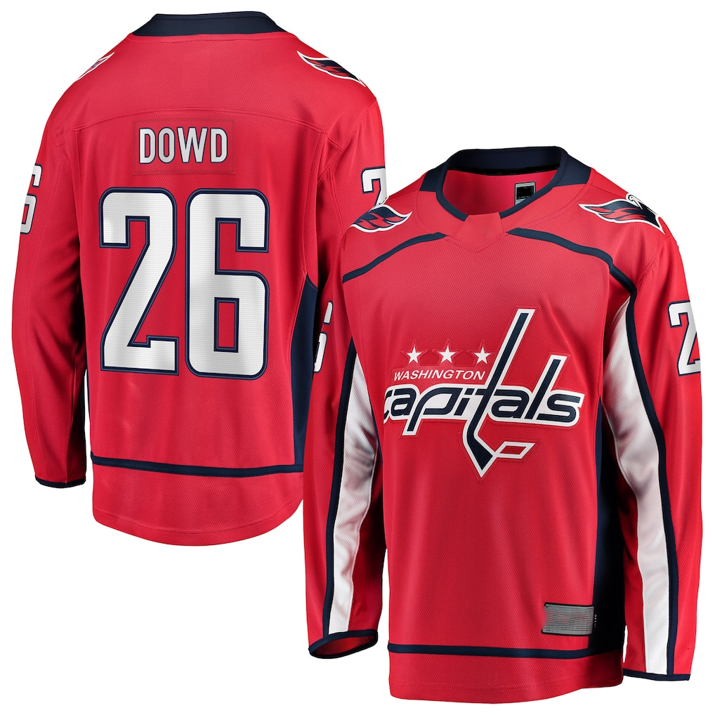 Jamed W.Capitals #26 Nic Dowd Red Home Breakaway Player Jerseys