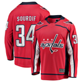 Jamed W.Capitals #34 Justin Sourdif Red Home Breakaway Jerseys