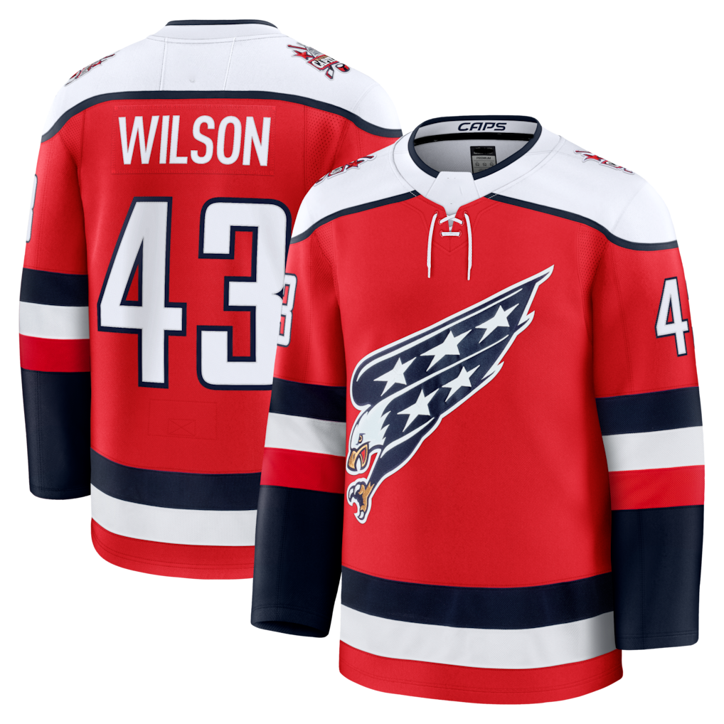 Jamed W.Capitals #43 Tom Wilson Red Alternate Premium Player Jerseys