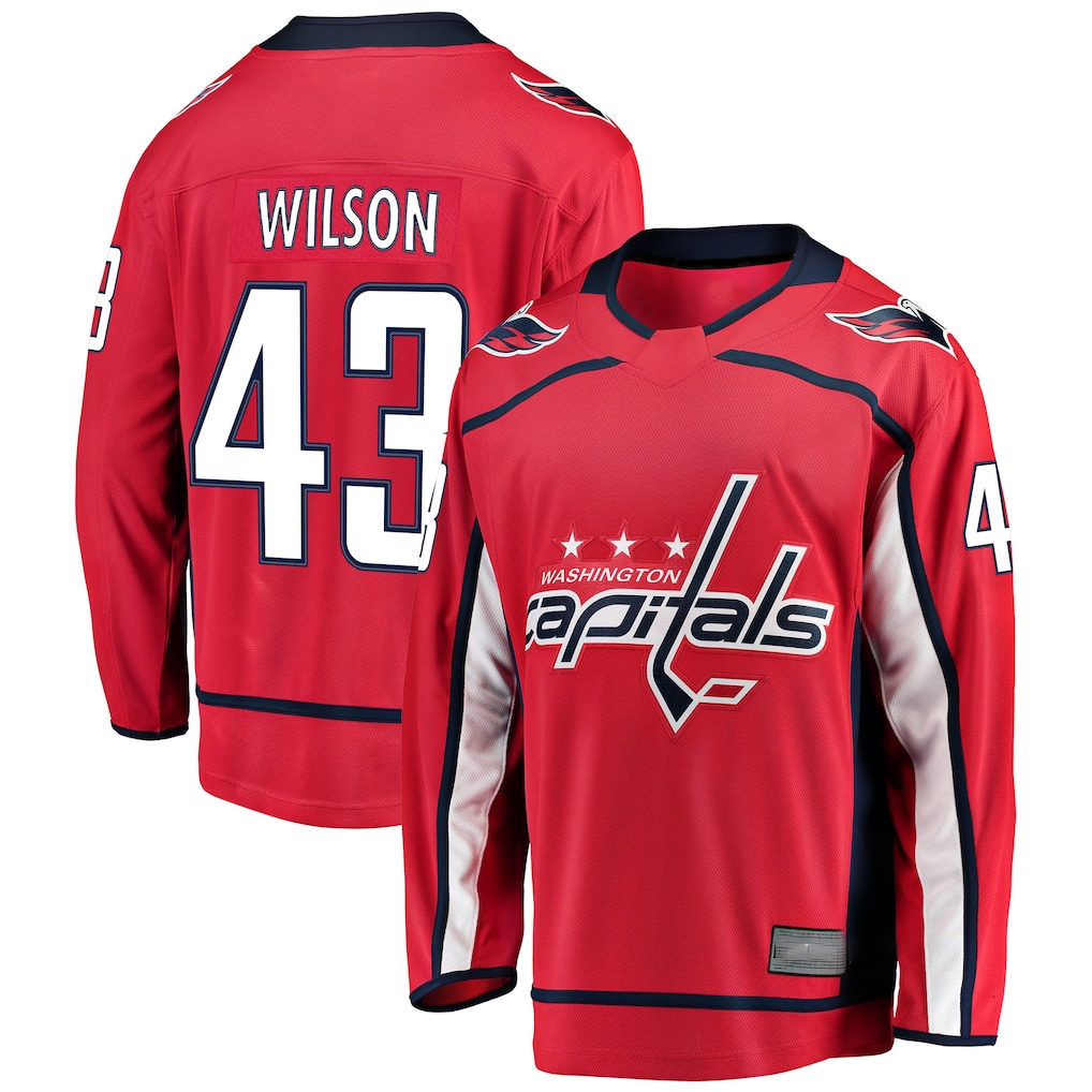 Jamed W.Capitals #43 Tom Wilson Red Home Breakaway Player Jerseys