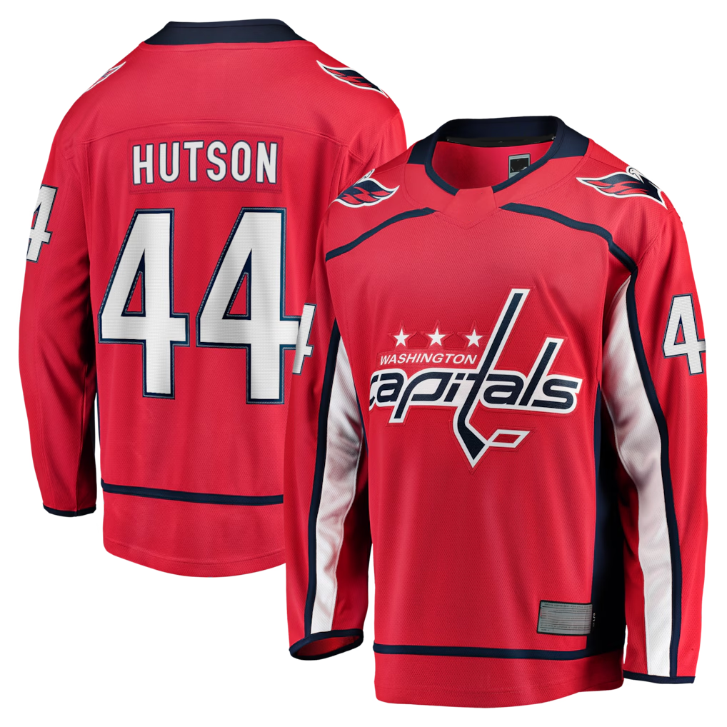 Jamed W.Capitals #44 Cole Hutson Red Home Breakaway Jerseys