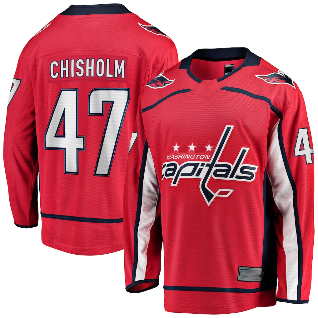 Jamed W.Capitals #47 Declan Chisholm Red Home Breakaway Jerseys