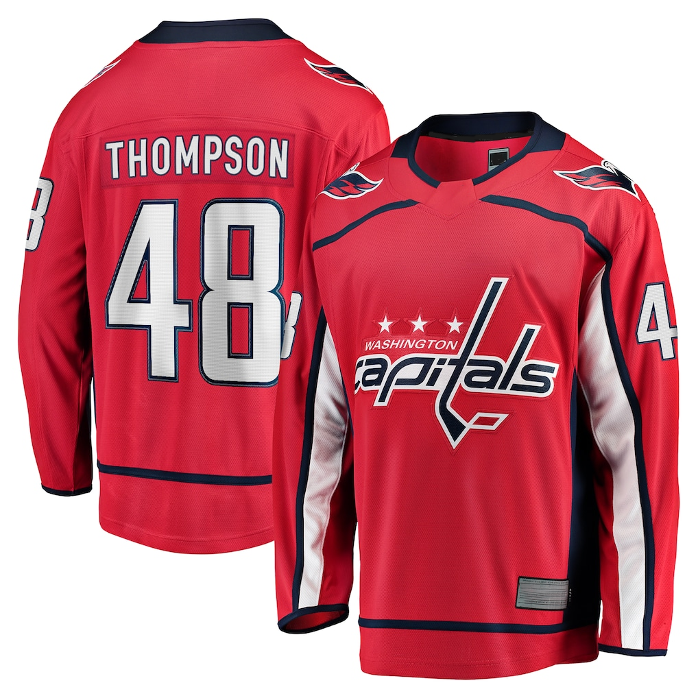 Jamed W.Capitals #48 Logan Thompson Red Home Premier Breakaway Player Jerseys