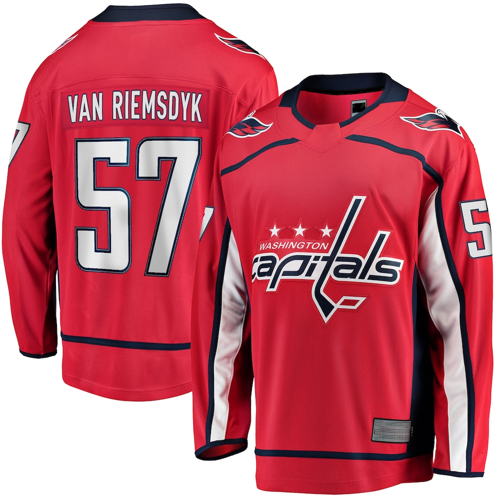 Jamed W.Capitals #57 Trevor van Riemsdyk Red Home Breakaway Jerseys