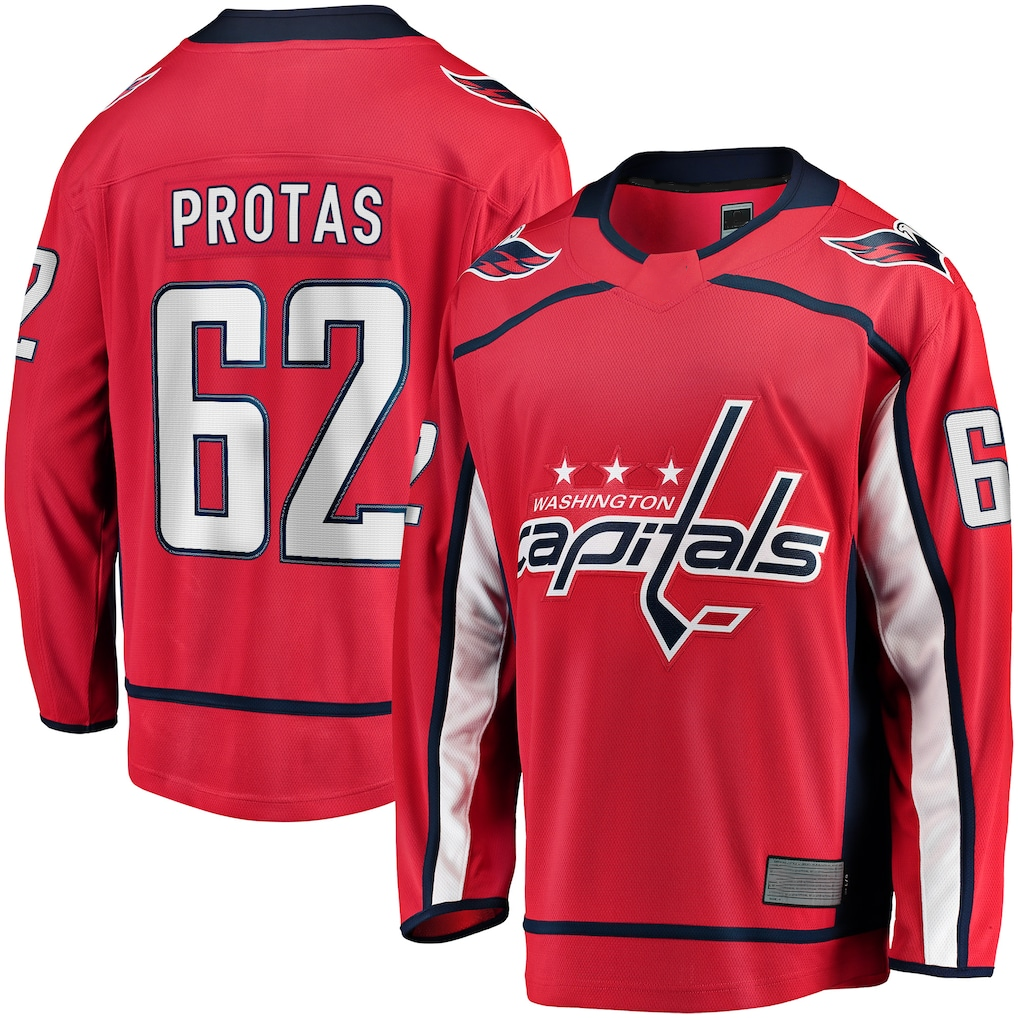 Jamed W.Capitals #62 llya Protas Red Home Breakaway Jerseys