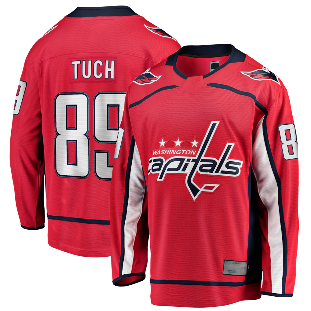 Jamed W.Capitals #89 Alex Tuch Red Home Breakaway Jerseys