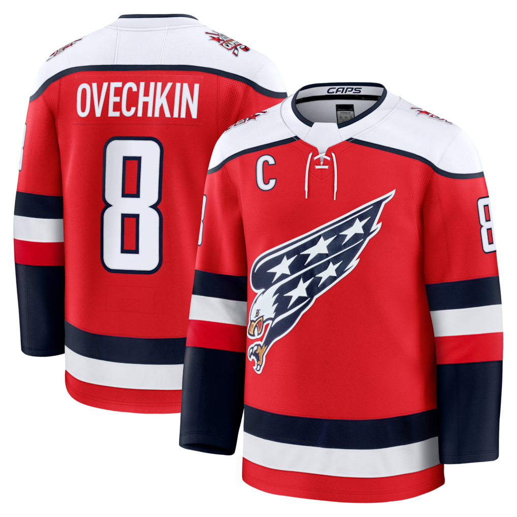 Jamed W.Capitals #8 Alexander Ovechkin Red Alternate Premium Player Jerseys
