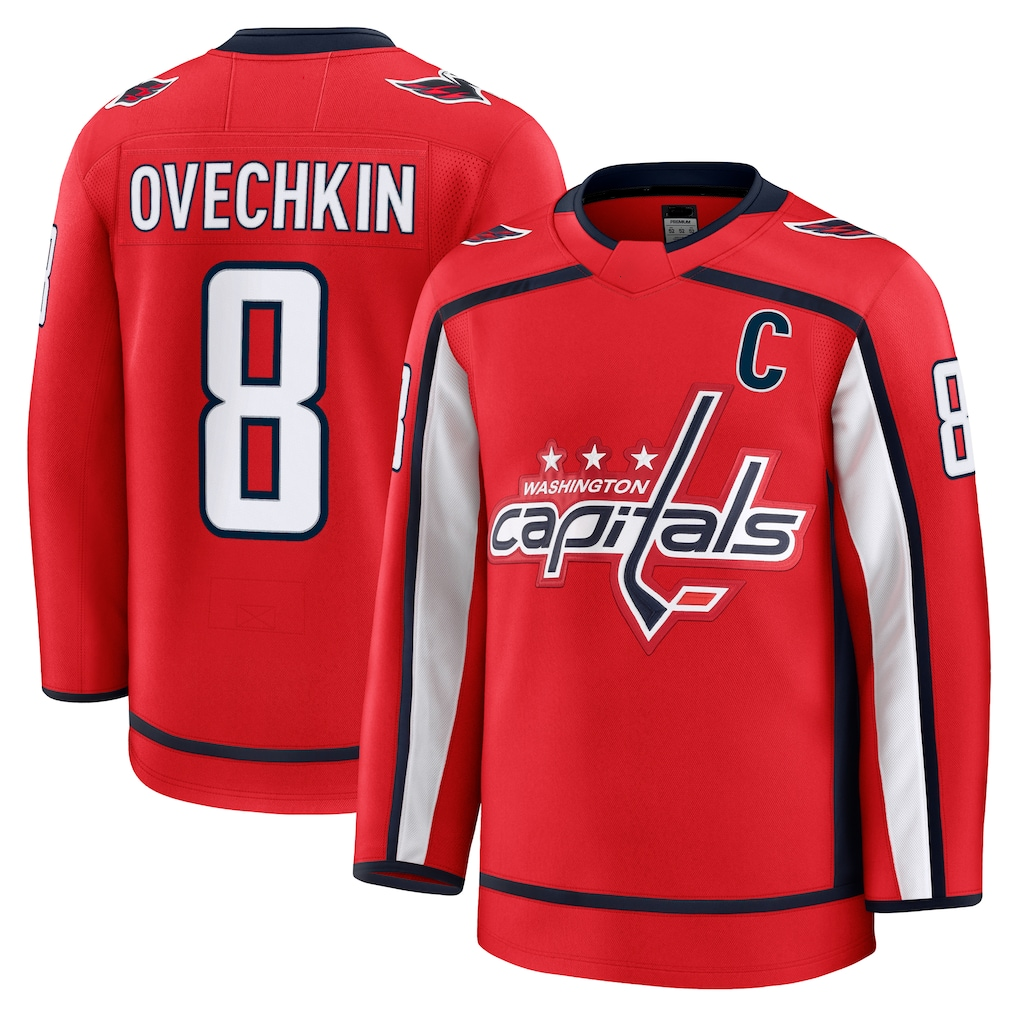 Jamed W.Capitals #8 Alexander Ovechkin Red Home Premium Jerseys