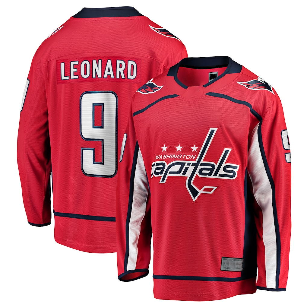 Jamed W.Capitals #9 Ryan Leonard Red Home Breakaway Jerseys