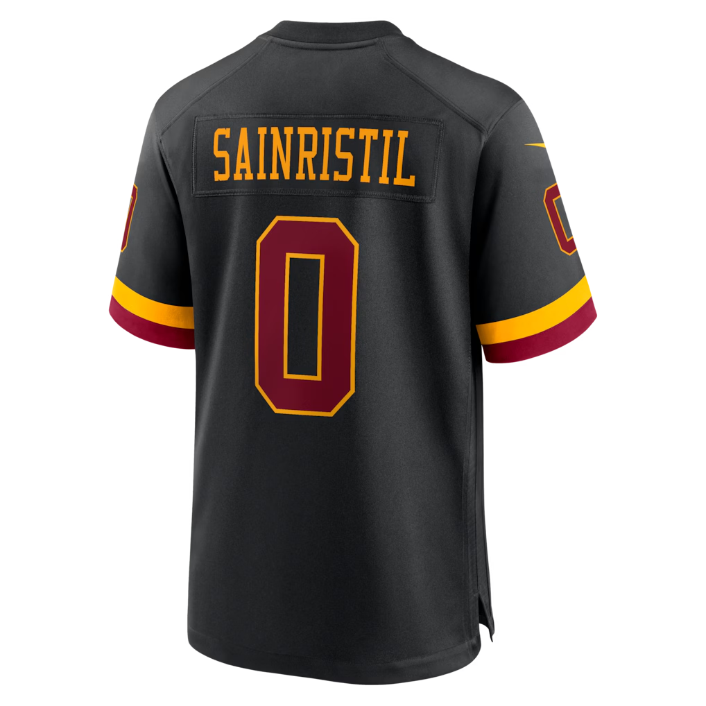 Jamed W.Commanders #0 Mike Sainristil Black Hail Raiser Alternate Game Stitched Jersey