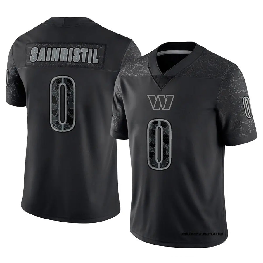 Jamed W.Commanders #0 Mike Sainristil Player Black RFLCTV Limited Stitched Jerseys