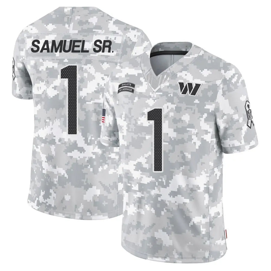 Jamed W.Commanders #1 Deebo Samuel Sr Player Arctic Camo Salute to Service Limited Football Jerseys