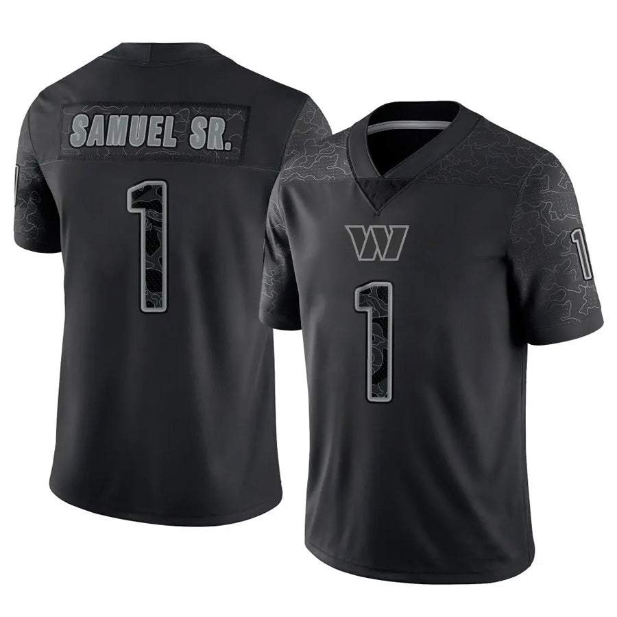 Jamed W.Commanders #1 Deebo Samuel Sr Player Black RFLCTV Limited Football Jerseys