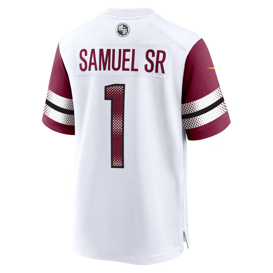 Jamed W.Commanders #1 Deebo Samuel Sr Player White Home Game Stitched Jerseys