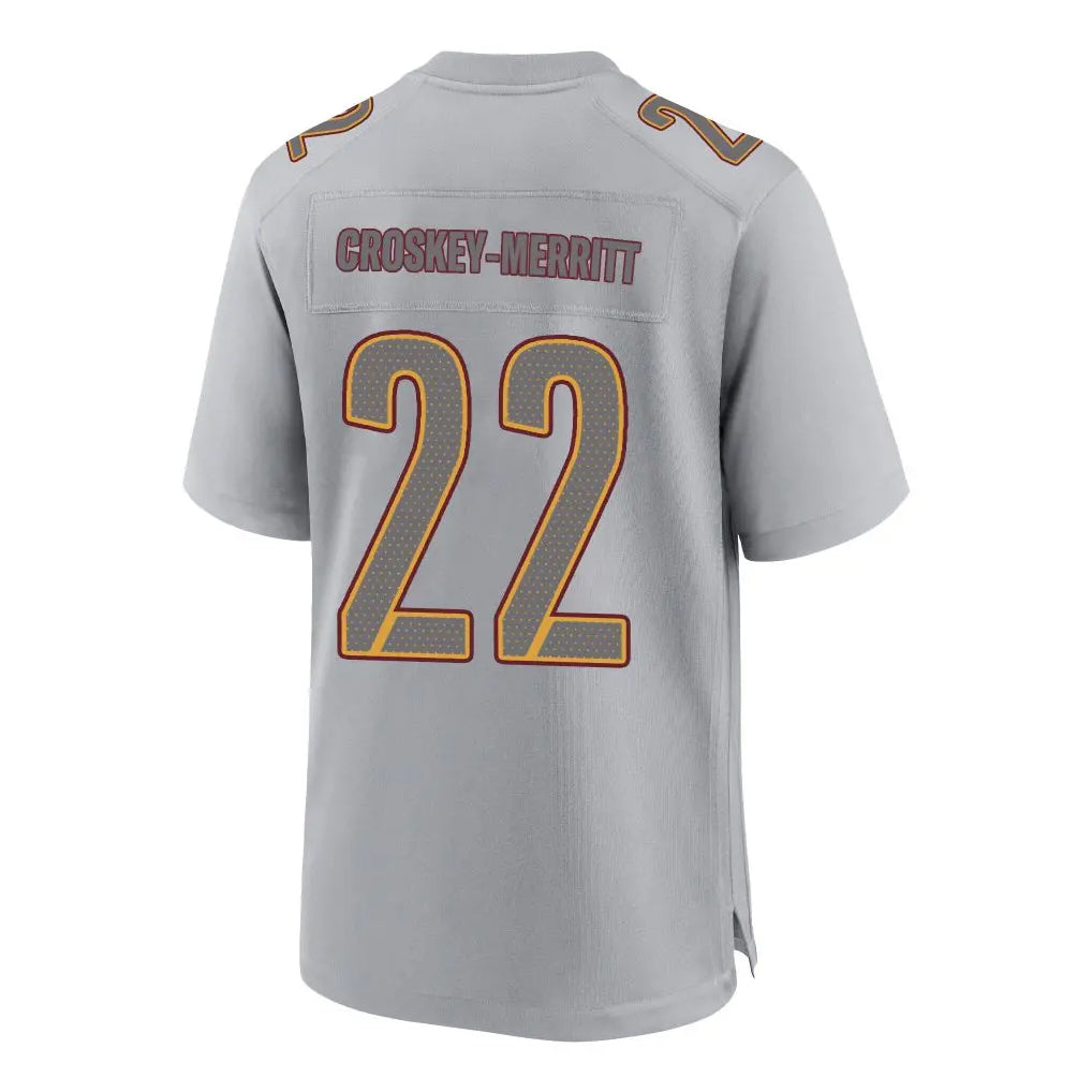 Jamed W.Commanders #22 Jacory Croskey-Merritt Player Gray Fashion Game Stitched Jerseys