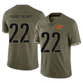 Jamed W.Commanders #22 Jacory Croskey-Merritt Player Olive Salute To Service Stitched Jerseys