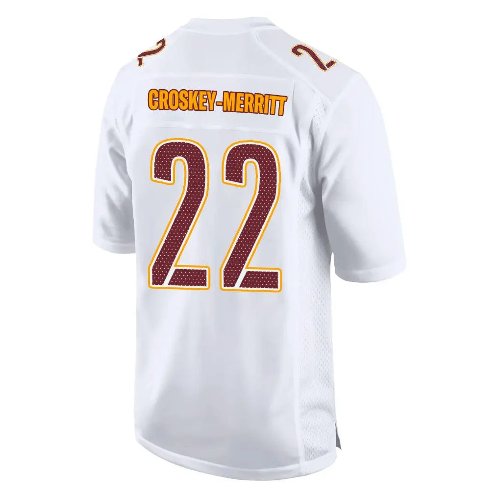 Jamed W.Commanders #22 Jacory Croskey-Merritt Player White Tundra Fashion Game Stitched Jerseys