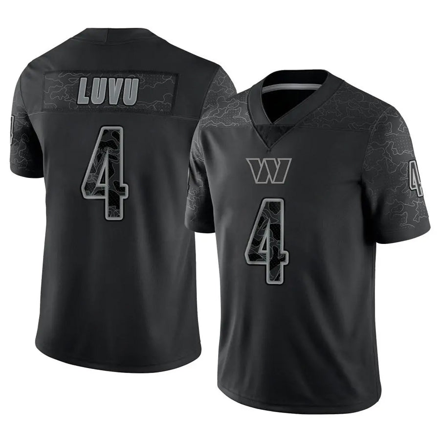 Jamed W.Commanders #4 Frankie Luvu Player Black RFLCTV Limited Stitched Jerseys