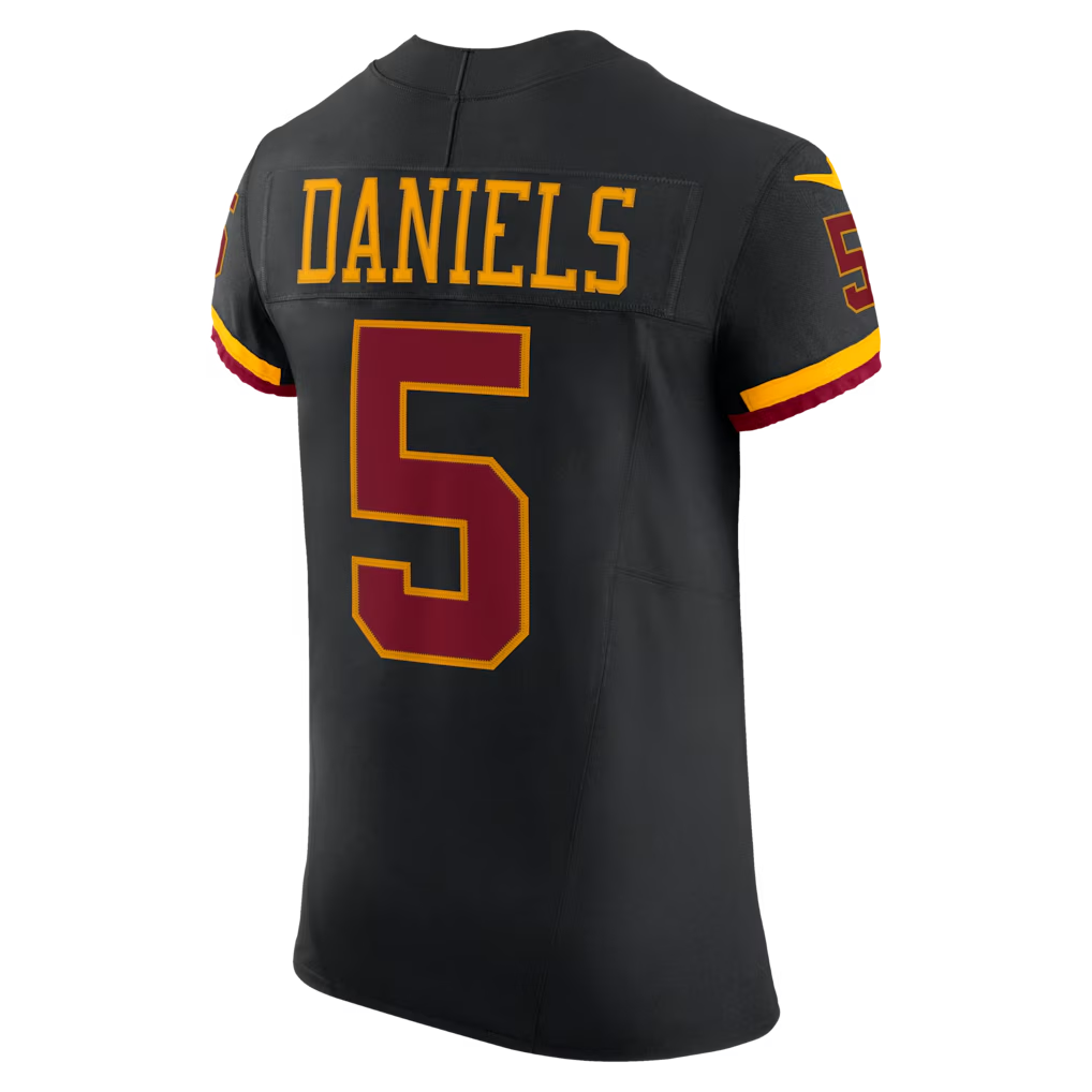 Jamed W.Commanders #5 Jayden Daniels Black Alternate Vapor F.U.S.E. Elite Stitched Jerseys